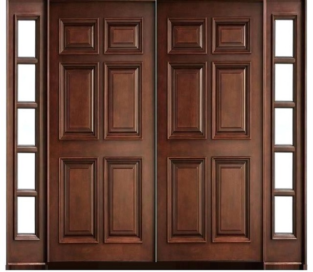 pintu kayu yang sudah difinishing dengan plitur 